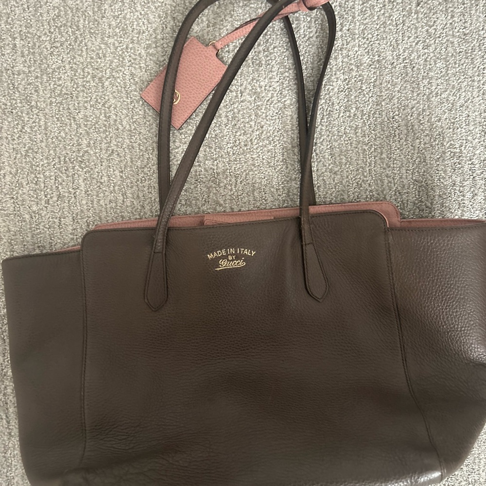 Gucci Brown Leather Tote Bag